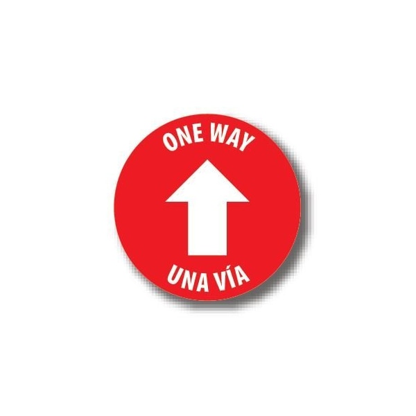 Ergomat 30in CIRCLE SIGNS One Way - Bilingual English/Spanish DSV-SIGN 900 #3848 -UEN - main